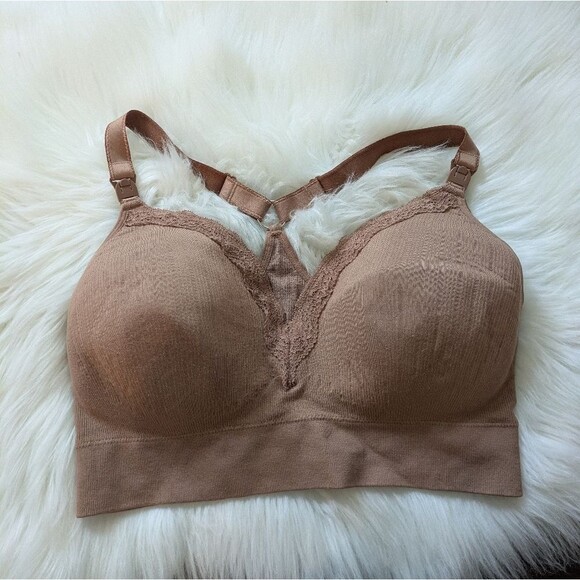 Cake Maternity Tutti Frutti Racerback Wireless Nursing Bra Mocha Large Busty F-H - Picture 1 of 5